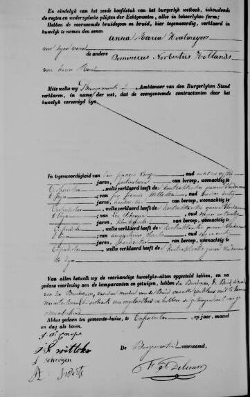Klik voor foto in apart venster hollands_dominicus_norbertus__en_catharina_gielen_trouwen_in_tessenderlo_op_25_november_1852_-_tessenderlo_akten_1852_nr_20_scan_883.jpg
