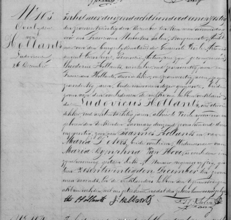 Klik voor foto in apart venster hollants_ludovicus__88_jr__strodekker__overleden_in_veerle__weduwnaar_van_maria_dympna_van_den_hove__aangifte_door_zoons_theodorus_en_franciscus_-_bs_veerle_1861_akten_no._103_-_scan_725.jpg